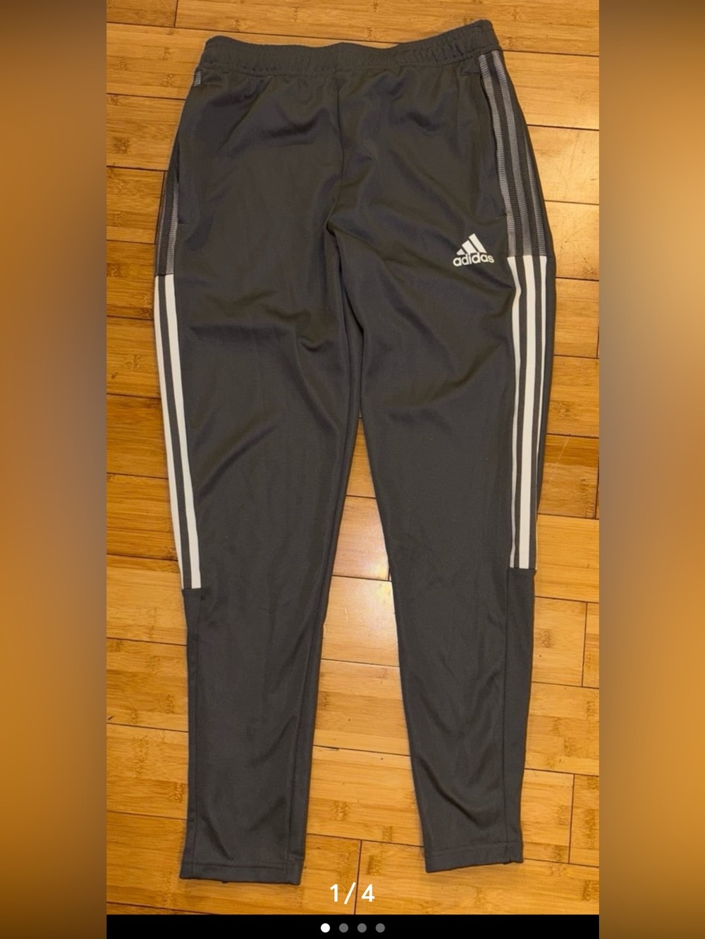 Adidas Training/track Pants Mens Grey Tiro Primegreen Aeroready Zip Ankle-Medium